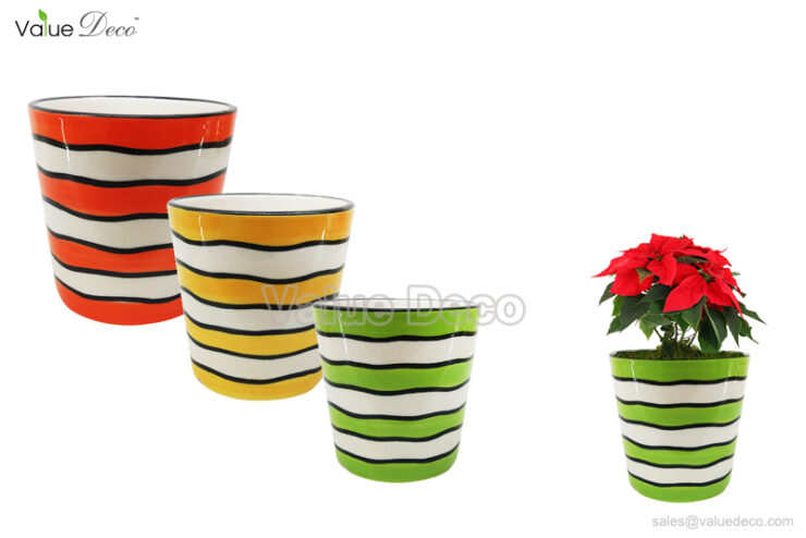 (DM0116) Tropical fish pattern ceramic pots