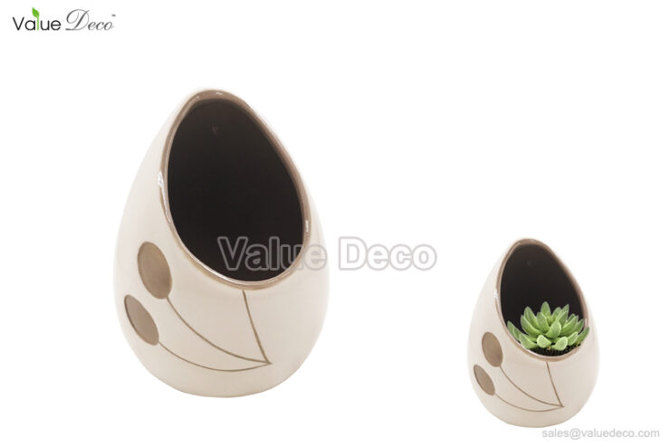 (DM0140) Water drop shape ceramic planter