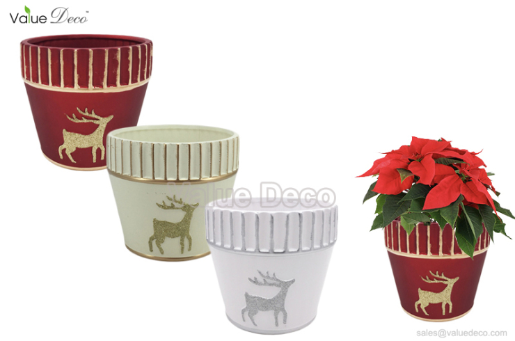 TCV01864 (Glitter Deer Ceramic Pot)