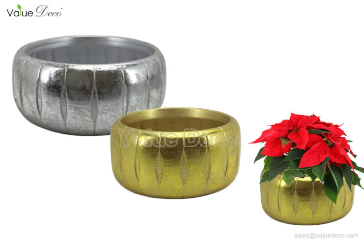 TCV01868 (Foil Effect Terracotta Flower Pot)