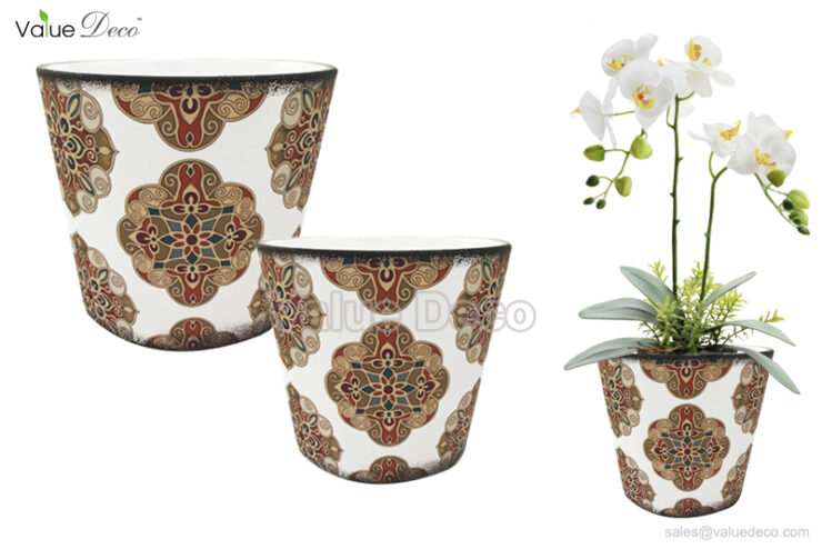 TCV02020 (Elegant Decal Design Flower Pot)