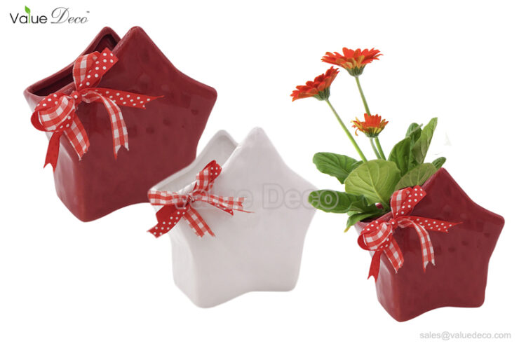 DMV03019 (Star With Ribbon Design Ceramic Planter)