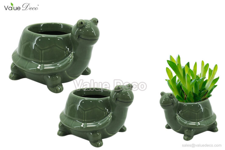 DMV03064 (Green Turtle Ceramic Pot)