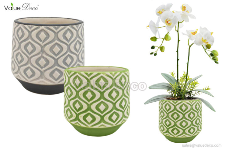 DMV03164 (Wash Color Design Ceramic Flower Planter)