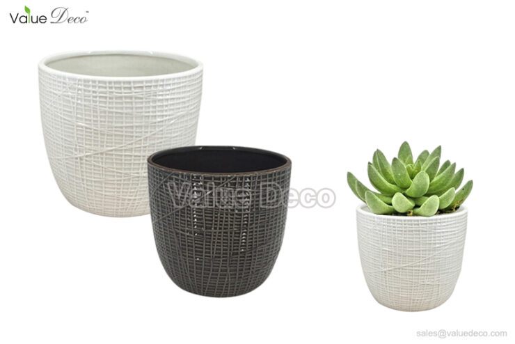 DMV02724 (Weaved Design Dolomite Pot)