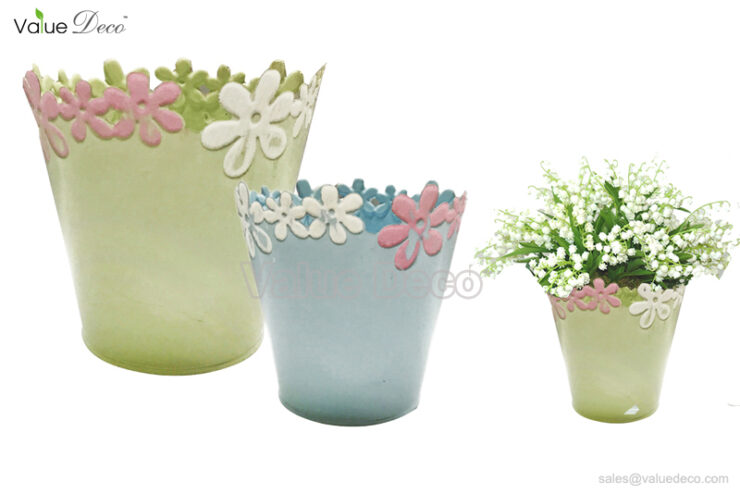 ZCV01238 (Flower Design Spring Zinc Pot)