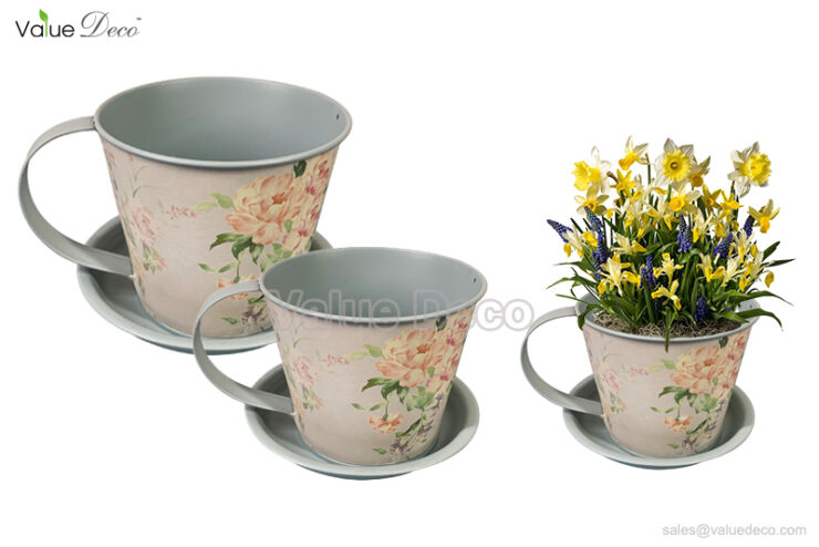 ZCV01456 (Zinc Pot With Saucer)